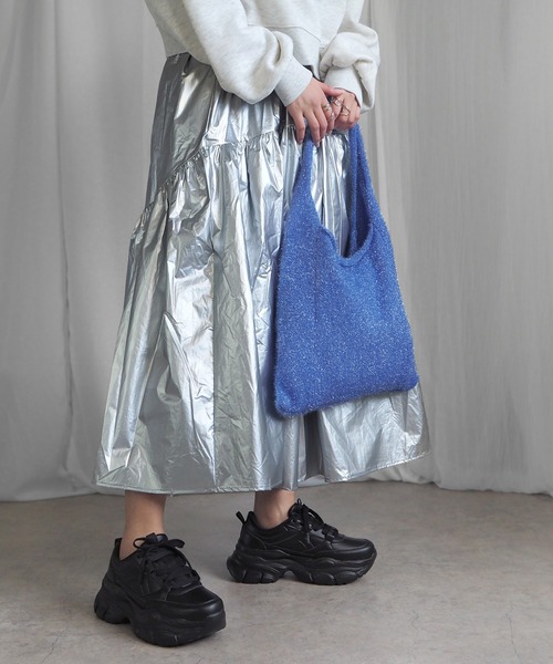 minia（ミニア）の「ラメシャギーニットトートバッグ（トートバッグ・レディース・シルバー/ブルー/ブラック・FREE）」の18枚目の写真