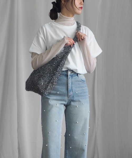 minia（ミニア）の「ラメシャギーニットトートバッグ（トートバッグ・レディース・シルバー/ブルー/ブラック・FREE）」の20枚目の写真