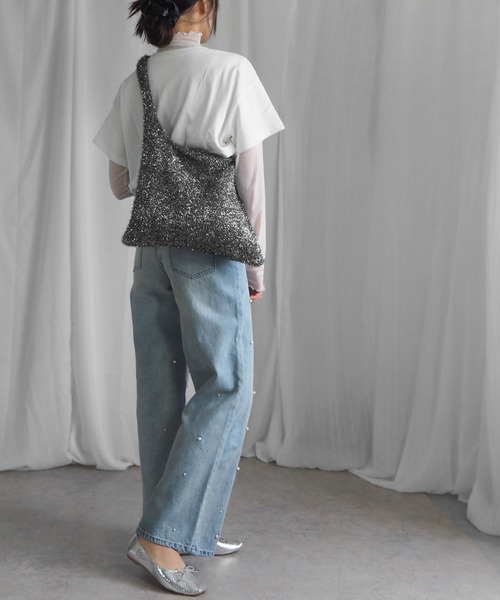 minia（ミニア）の「ラメシャギーニットトートバッグ（トートバッグ・レディース・シルバー/ブルー/ブラック・FREE）」の21枚目の写真