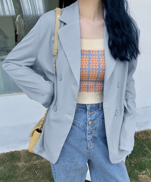 Miniministore（ミニミニストア）の「春夏ジャケット レディース 軽アウター黒（テーラードジャケット・レディース・ホワイト/ピンク/ブルー/ブラック/ベージュ/ライトパープル・FREE）」の4枚目の写真