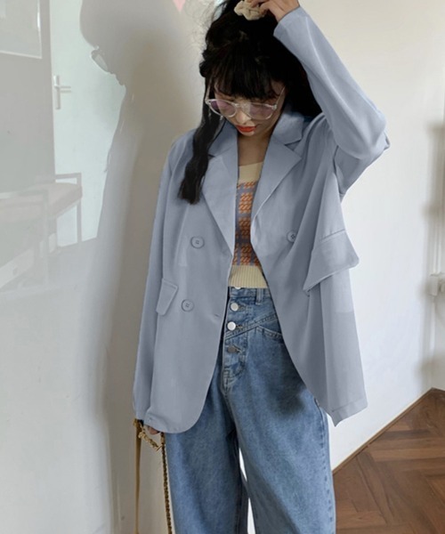 Miniministore（ミニミニストア）の「春夏ジャケット レディース 軽アウター黒（テーラードジャケット・レディース・ホワイト/ピンク/ブルー/ブラック/ベージュ/ライトパープル・FREE）」の17枚目の写真