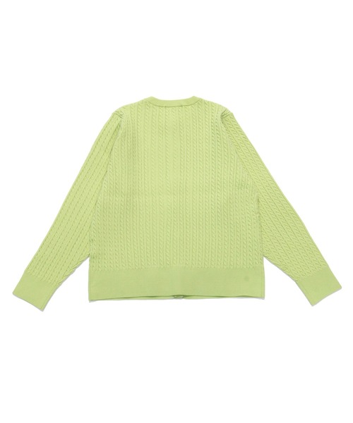 TOKYO SHIRTS（トウキョウシャツ）の「総ケーブルクルーニットカーディガン（カーディガン/ボレロ・レディース・アイボリー/ネイビー/ライム・L/M）」の7枚目の写真