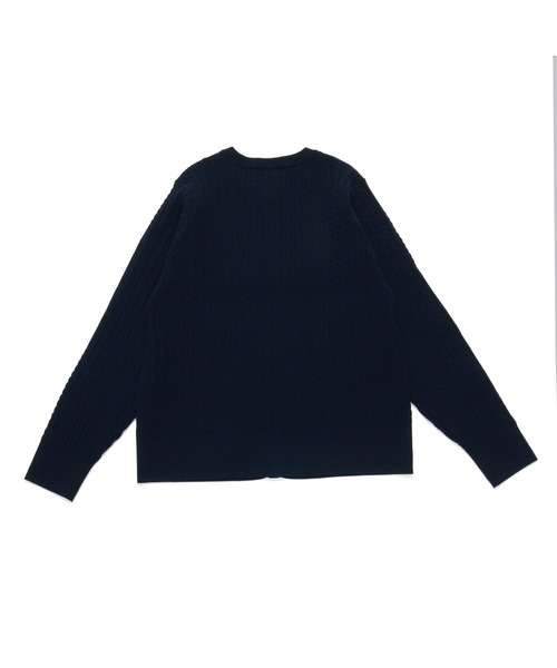 TOKYO SHIRTS（トウキョウシャツ）の「総ケーブルクルーニットカーディガン（カーディガン/ボレロ・レディース・アイボリー/ネイビー/ライム・L/M）」の10枚目の写真