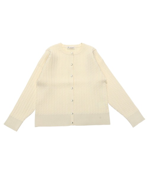 TOKYO SHIRTS（トウキョウシャツ）の「総ケーブルクルーニットカーディガン（カーディガン/ボレロ・レディース・アイボリー/ネイビー/ライム・L/M）」の15枚目の写真