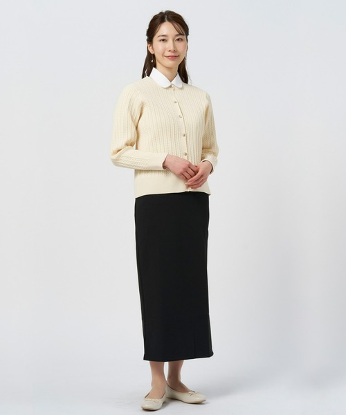 TOKYO SHIRTS（トウキョウシャツ）の「総ケーブルクルーニットカーディガン（カーディガン/ボレロ・レディース・アイボリー/ネイビー/ライム・L/M）」の14枚目の写真
