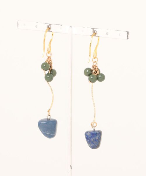 tone（トーン）の「【Astyle】ラピスラズリチェーンステンレスピアス(MA)（ピアス（両耳用）・レディース・ゴールド・FREE）」の4枚目の写真