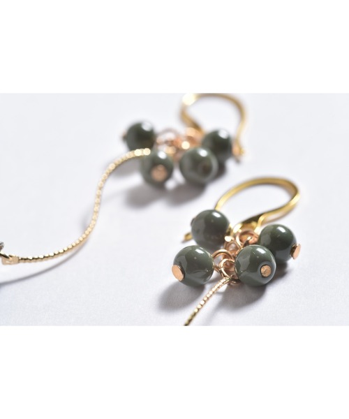 tone（トーン）の「【Astyle】ラピスラズリチェーンステンレスピアス(MA)（ピアス（両耳用）・レディース・ゴールド・FREE）」の2枚目の写真