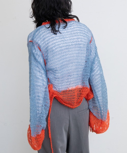 VACANCY(ヴァカンシー)の「透かし編みネップウェーブカーディガン(カーディガン/ボレロ・レディース・ブラック/グリーン/ブルー・FREE)」の16枚目の写真