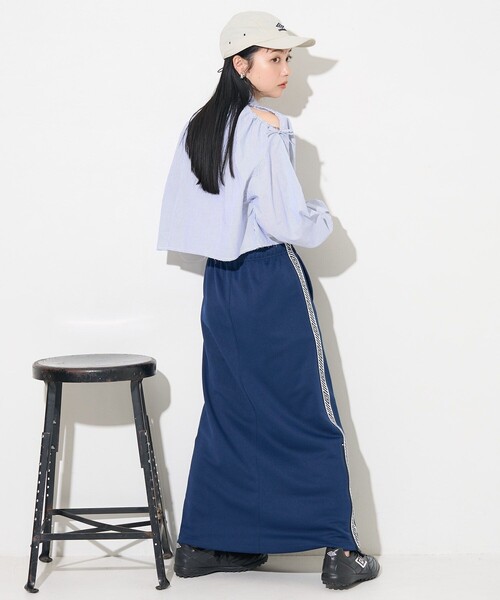 UMBRO × FREAK’S STOREトラックロングスカート／ネイビー FREAK'S STORE スカート UMBRO × STORE/アンブロ 別注 Track