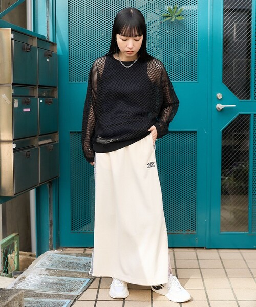 UMBRO × FREAK’S STOREトラックロングスカート／ネイビー セール】UMBRO × FREAK'S STORE/アンブロ 別注 Track Skirt/別注