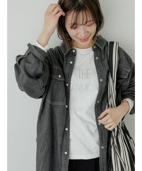 Samansa Mos2 blue(サマンサモスモスブルー)の「《雑誌掲載》【ECO DENIM】シャツ(シャツ/ブラウス・レディース・チャコールグレー/ブルー/ネイビー・F)」の4枚目の写真