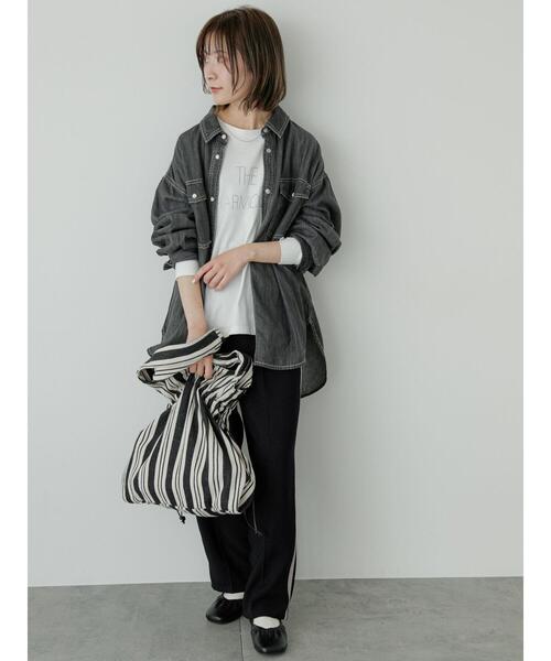 Samansa Mos2 blue(サマンサモスモスブルー)の「《雑誌掲載》【ECO DENIM】シャツ(シャツ/ブラウス・レディース・チャコールグレー/ブルー/ネイビー・F)」の8枚目の写真