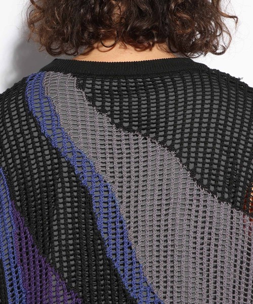 HARE（ハレ）の「ハイショクスカシアミニットプルオーバー(HARE)（ニット/セーター・メンズ・グレー系その他/ブラック系その他・FREE）」の10枚目の写真