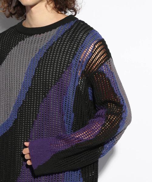 HARE（ハレ）の「ハイショクスカシアミニットプルオーバー(HARE)（ニット/セーター・メンズ・グレー系その他/ブラック系その他・FREE）」の12枚目の写真