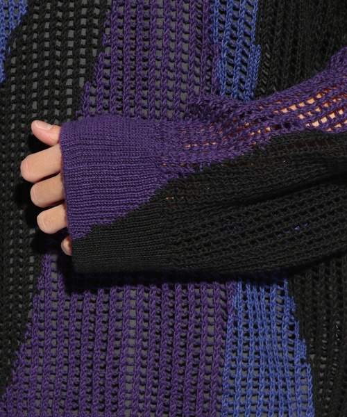 HARE（ハレ）の「ハイショクスカシアミニットプルオーバー(HARE)（ニット/セーター・メンズ・グレー系その他/ブラック系その他・FREE）」の13枚目の写真