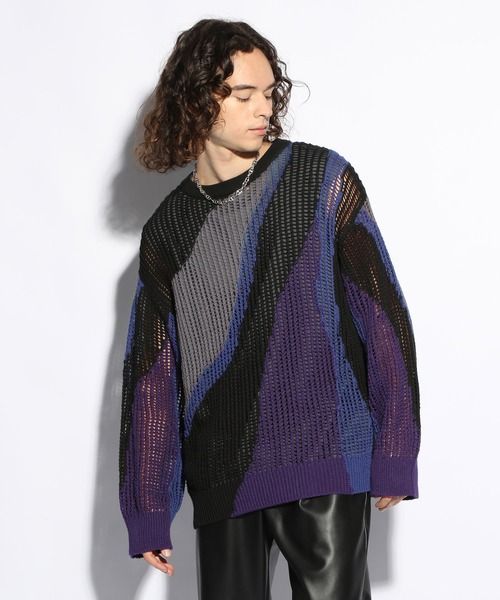 HARE（ハレ）の「ハイショクスカシアミニットプルオーバー(HARE)（ニット/セーター・メンズ・グレー系その他/ブラック系その他・FREE）」の18枚目の写真