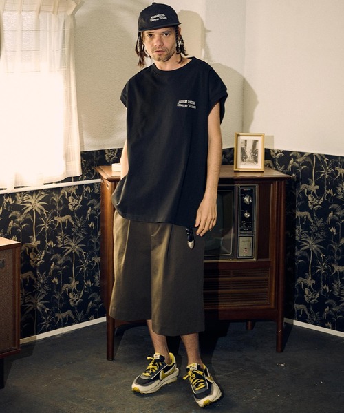 ADAM PATEK(アダムパテック)の「mta522- logo embroidery sleeveless ノースリーブTシャツ(Tシャツ/カットソー・メンズ・ホワイト/ブラック・1/2)」の13枚目の写真