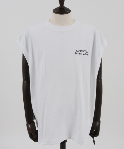 ADAM PATEK(アダムパテック)の「mta522- logo embroidery sleeveless ノースリーブTシャツ(Tシャツ/カットソー・メンズ・ホワイト/ブラック・1/2)」の14枚目の写真