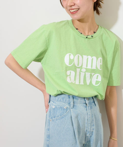 MIXTA（ミクスタ）の「《追加》別注【MIXTA/ミクスタ】*RELUME S/S TEE：Tシャツ（Tシャツ/カットソー・レディース・ブラック系その他/ピンク/グリーン/ホワイト・MEDIUM）」の3枚目の写真