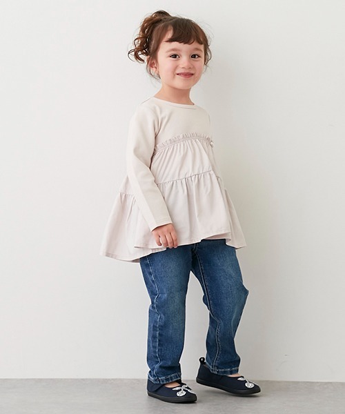 petit main（プティマイン）の「ウォッシュ加工デニム（デニムパンツ・キッズ・ブルー/サックスブルー・90cm/100cm/110cm/120cm/130cm）」の13枚目の写真