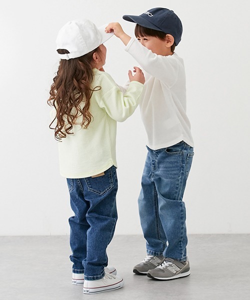 petit main（プティマイン）の「ウォッシュ加工デニム（デニムパンツ・キッズ・ブルー/サックスブルー・90cm/100cm/110cm/120cm/130cm）」の17枚目の写真