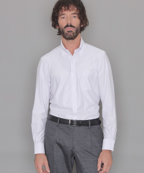 MACKINTOSH LONDON(マッキントッシュ ロンドン)の「【FLEX JERSEY】キャンディーストライプジャージーシャツ(ビジネスシャツ・メンズ・パープル系その他2/ブルー系その他7・M/L/S/XL)」の2枚目の写真