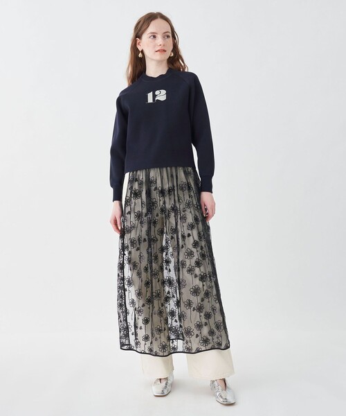 MACPHEE ダブルフェイス クルーネックプルオーバー