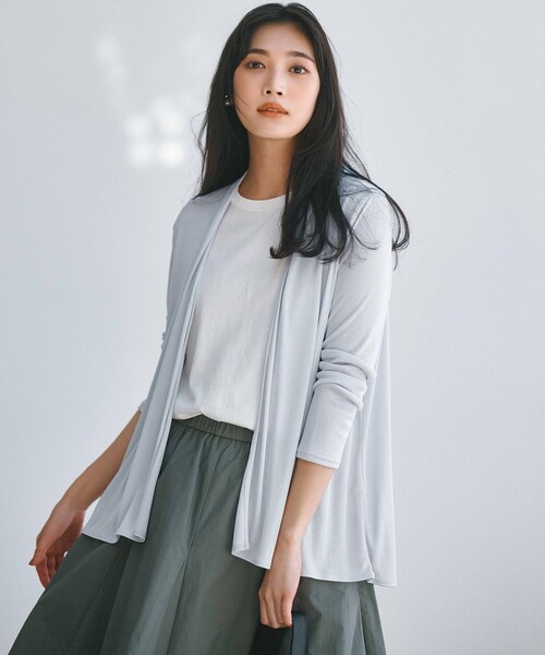 23区（ニジュウサンク）の「【洗える】スビンハイツイストコットン ノースリーブ ニット（ニット/セーター・レディース・ホワイト系/ブラック系/ライトグレー系・46/44）」の4枚目の写真