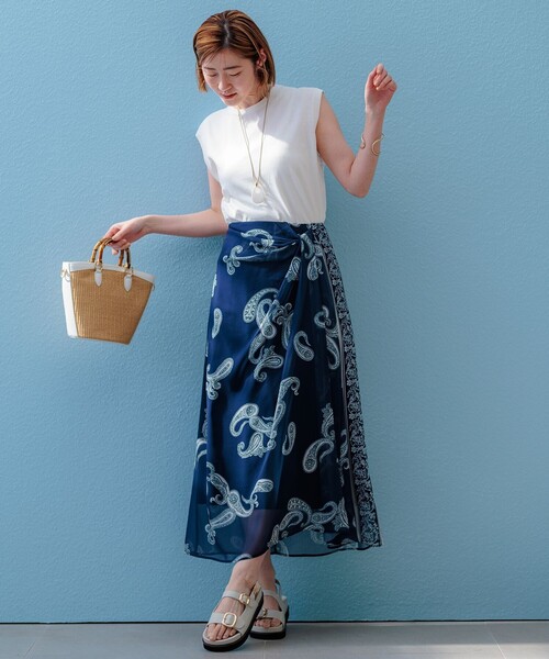 23区（ニジュウサンク）の「【洗える】スビンハイツイストコットン ノースリーブ ニット（ニット/セーター・レディース・ホワイト系/ブラック系/ライトグレー系・46/44）」の6枚目の写真