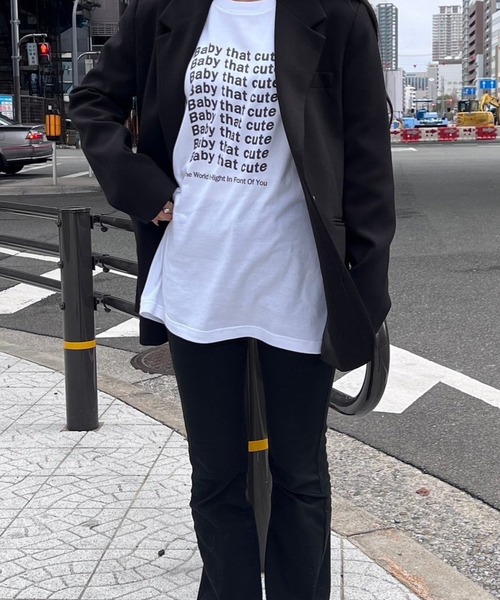 cuorequal（クオレコール）の「レタリングロゴロンT（Tシャツ/カットソー・レディース・ホワイト・L/M）」の3枚目の写真