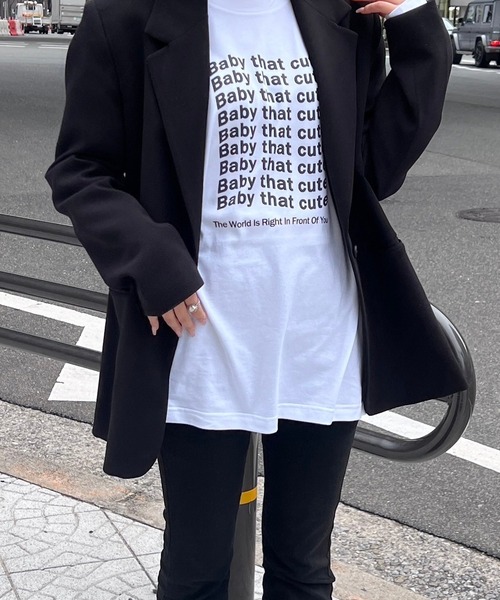 cuorequal（クオレコール）の「レタリングロゴロンT（Tシャツ/カットソー・レディース・ホワイト・L/M）」の4枚目の写真