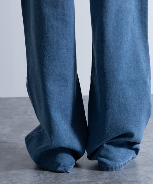 NYLAUS（ナイラス）の「ダメージ加工 ワイドデニムパンツ（デニムパンツ・メンズ・ブルー/ブラック・LL/L/M）」の12枚目の写真