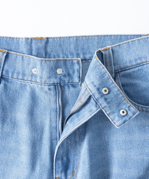 NYLAUS（ナイラス）の「ダメージ加工 ワイドデニムパンツ（デニムパンツ・メンズ・ブルー/ブラック・LL/L/M）」の16枚目の写真