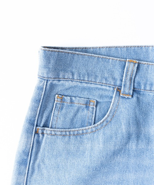 NYLAUS（ナイラス）の「ダメージ加工 ワイドデニムパンツ（デニムパンツ・メンズ・ブルー/ブラック・LL/L/M）」の5枚目の写真