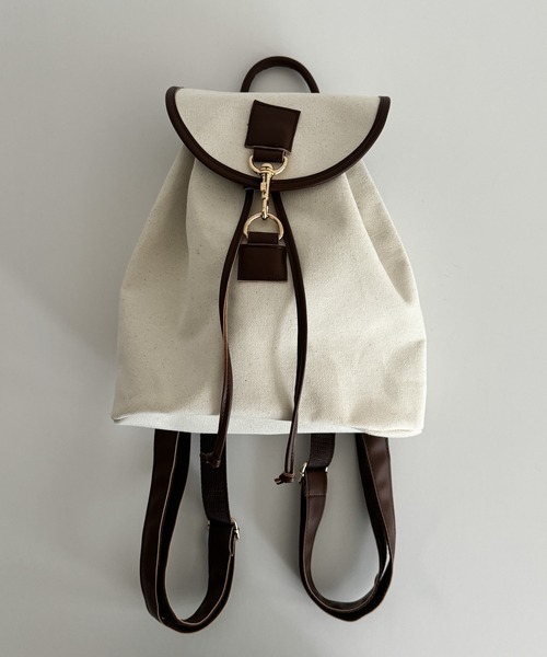 CANAL JEAN（キャナルジーン）の「El mar　キャンバスミニリュック（バックパック/リュック・レディース・ブラック/ベージュ/キナリ・ONE SIZE）」の17枚目の写真