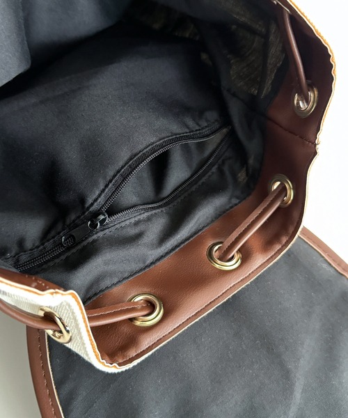 CANAL JEAN（キャナルジーン）の「El mar　キャンバスミニリュック（バックパック/リュック・レディース・ブラック/ベージュ/キナリ・ONE SIZE）」の11枚目の写真