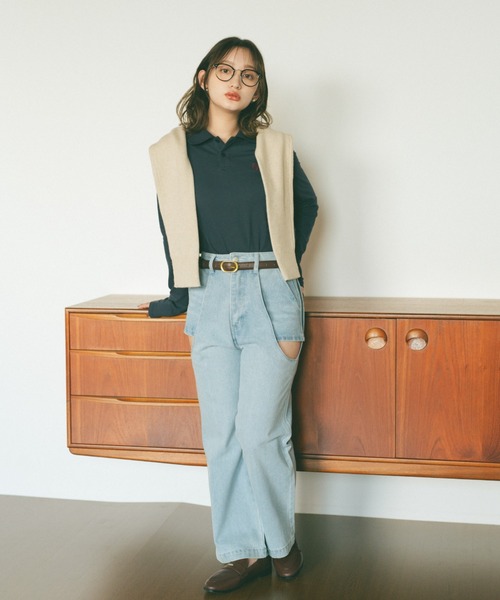 【ゆゆゆ】FENDI 2022SS デニムパンツ サイドカットアウトデニム/レイヤードパンツ【SMLサイズ展開