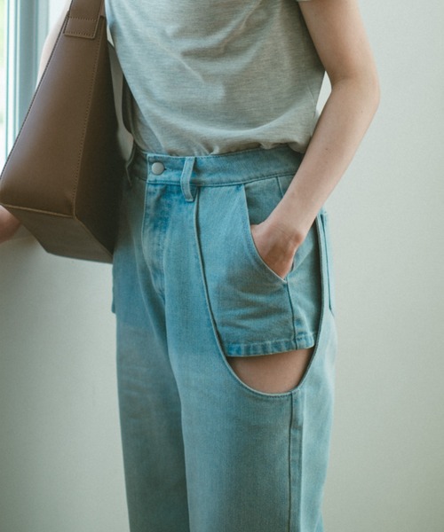 カットアウトデニムパンツ Sサイズ カットアウトデニムパンツ ENJ362 – 100StarS