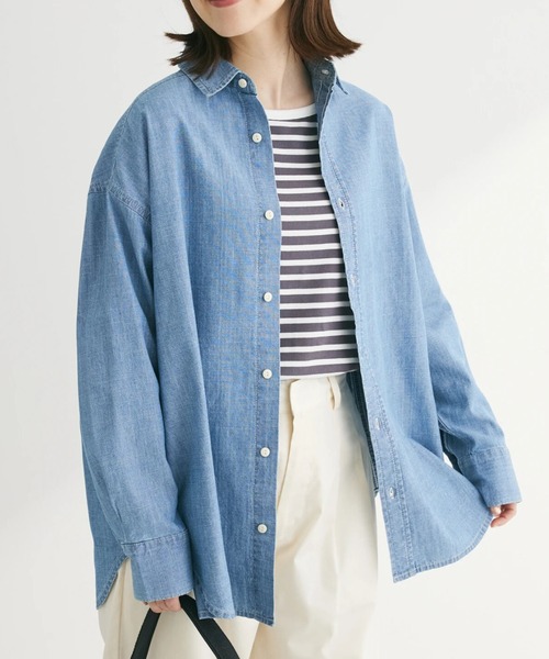 BIGデニムシャツ　レプシィム　ケミカルブルー 人気！完売カラー！LEPSIM レプシィム BIGデニムシャツ ケミカルブルー