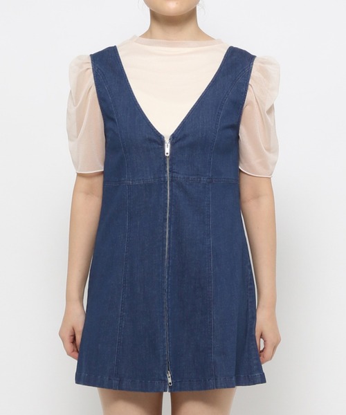 mysty woman(ミスティウーマン)の「フロントZIPデニムベスト 113485(ベスト・レディース・ブルー/ネイビー/ブラック・FREE)」の7枚目の写真