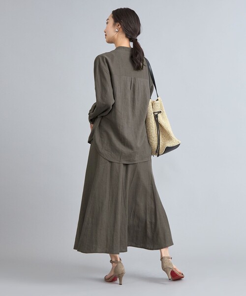 coen（コーエン）の「接触冷感リネンレーヨンフレアスカート（スカート・レディース・ナチュラル/ライム/ダークグレー・M/L）」の22枚目の写真