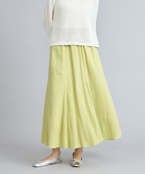 coen（コーエン）の「接触冷感リネンレーヨンフレアスカート（スカート・レディース・ナチュラル/ライム/ダークグレー・M/L）」の19枚目の写真