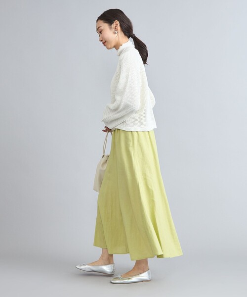 coen（コーエン）の「接触冷感リネンレーヨンフレアスカート（スカート・レディース・ナチュラル/ライム/ダークグレー・M/L）」の17枚目の写真
