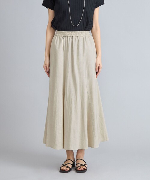 coen（コーエン）の「接触冷感リネンレーヨンフレアスカート（スカート・レディース・ナチュラル/ライム/ダークグレー・M/L）」の15枚目の写真