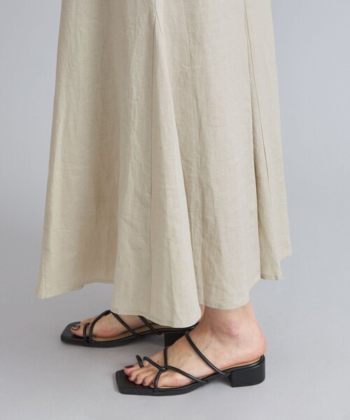 coen（コーエン）の「接触冷感リネンレーヨンフレアスカート（スカート・レディース・ナチュラル/ライム/ダークグレー・M/L）」の10枚目の写真