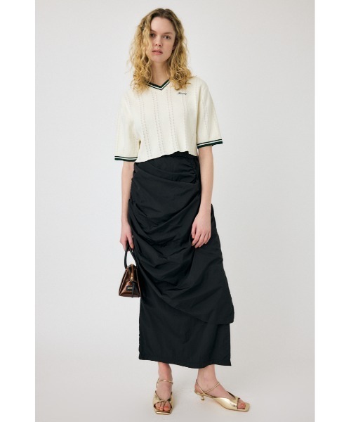 MOUSSY(マウジー)の「MOUSSY CROPPED KNIT Tシャツ(Tシャツ/カットソー・レディース・ライトブラック/オレンジ/アイボリー/ライトブルー・FREE)」の7枚目の写真