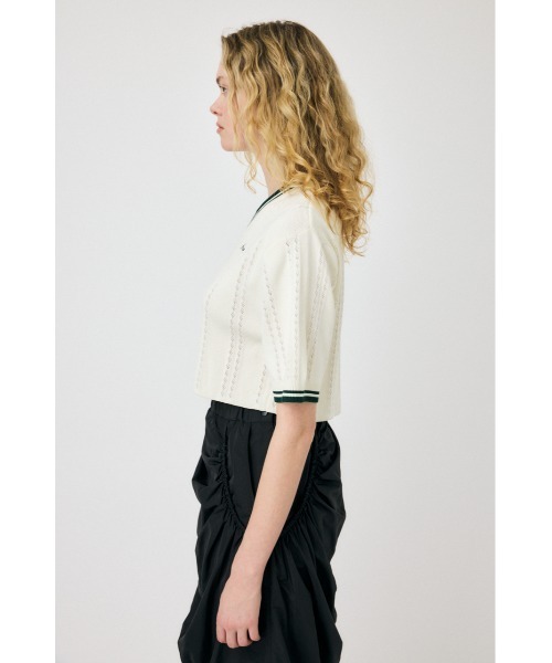 MOUSSY(マウジー)の「MOUSSY CROPPED KNIT Tシャツ(Tシャツ/カットソー・レディース・ライトブラック/オレンジ/アイボリー/ライトブルー・FREE)」の11枚目の写真