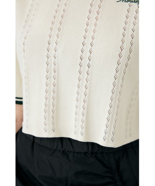 MOUSSY(マウジー)の「MOUSSY CROPPED KNIT Tシャツ(Tシャツ/カットソー・レディース・ライトブラック/オレンジ/アイボリー/ライトブルー・FREE)」の16枚目の写真