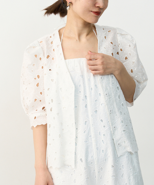 VERMEIL par iena　コットン刺繍ブラウス VERMEIL par iena ブラウス シャツ コットン刺繍クロップド
