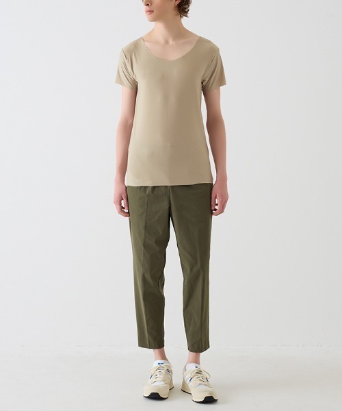 BODY WILD(ボディーワイルド)の「BODY WILD/ボディワイルド Tシャツ専用インナー ボートネックTシャツ 脇パッド付き(インナーウェア/肌着・メンズ・ブラック/ライトベージュ・MEDIUM/LARGE)」の8枚目の写真